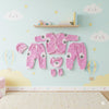 Six pieces Baby Suit For Winter pink bear hearts