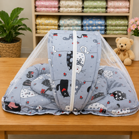 Mosquito Bed Net - Grey Cat
