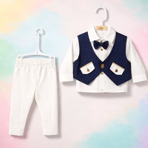 GM - 2 Pieces - Suit Set - Navy - Dots