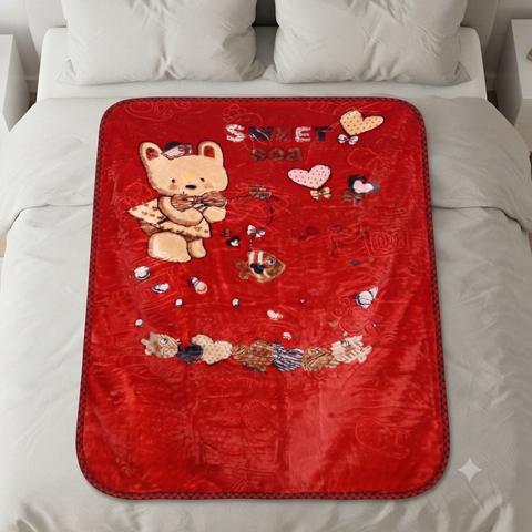 Imported Double Ply Blanket Red sweet sea