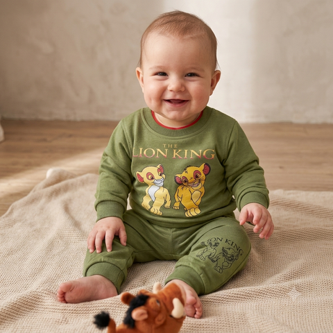 Warm Baby Track Suit Lion king (3 to 12 months) Light Green