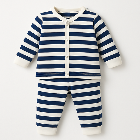 Night Suit white blue lining