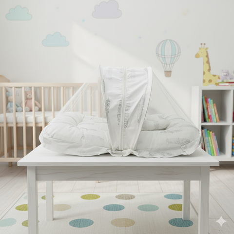 Mosquito Net White silver leafs