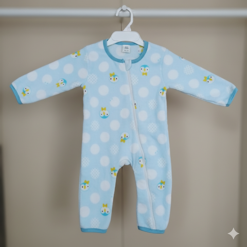 Baby Romper For Winter Blue penguin