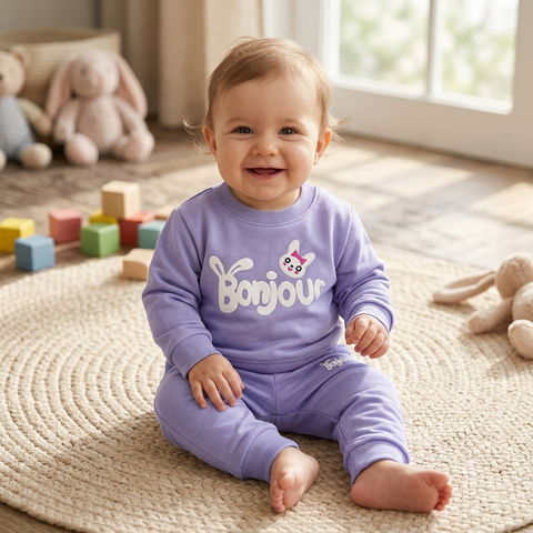 Warm Baby Track Suit Bonjour Purple