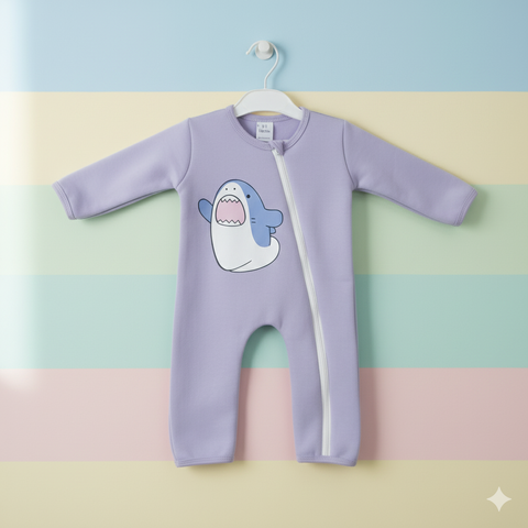 Baby Romper For Winter puple fish 13-11