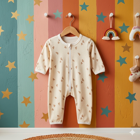 Baby Romper jersey brown birds