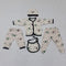 5 pieces Baby suit for winter off white elephant