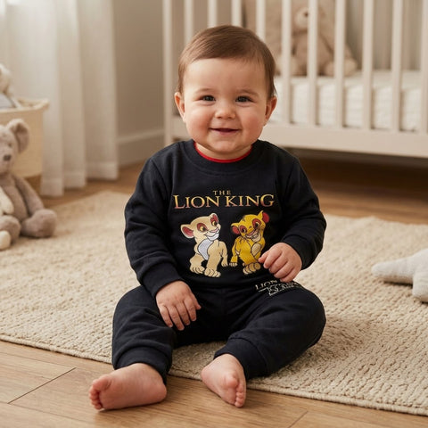 Warm Baby Track Suit Lion king (3 to 12 months) Black