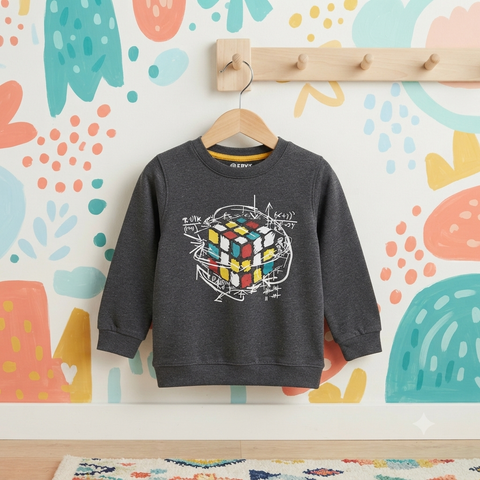 Warm Sweat Shirts Grey Rubic Cubes