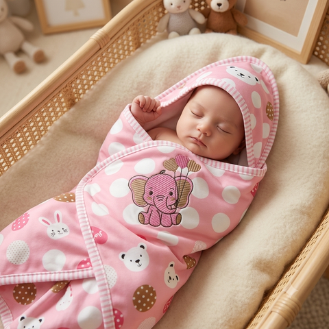 Hooded Warm Wrapping Sheet circles