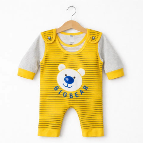 CG - 2 Pieces - Short Leg Dungaree Set - Yellow - Big Bear