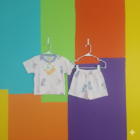 Imported Baby Shirt Shorts Pink Rabbit