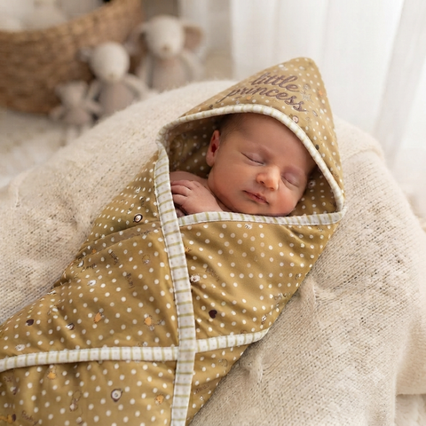 Hooded Warm Wrapping Sheet polka Hearts