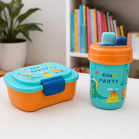 2 Pieces - Lunch Box & Water Bottle - Gift Set - Dinosaur - Party