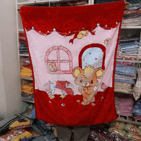 Imported Double Ply Blanket Red Mouse