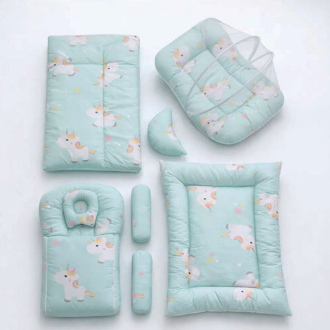 8 Pieces Baby Bedding green unicorn vol-2-1