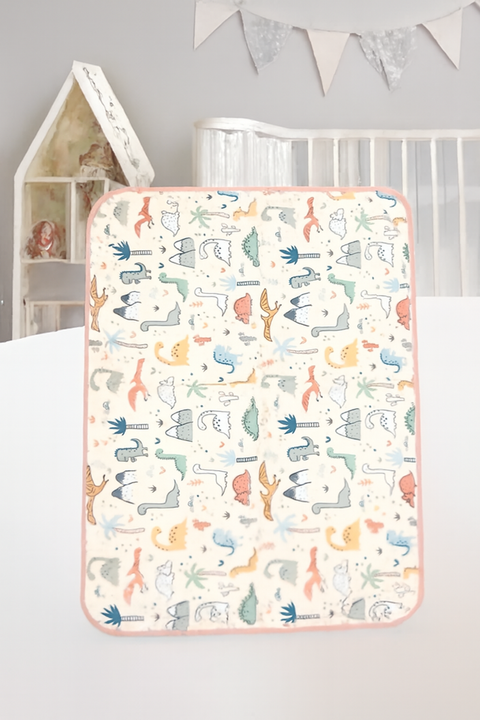 Diaper Changing Sheet Baby pink Dino