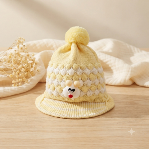 Pcap Woolen yellow white