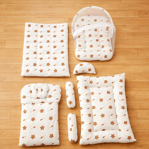 8 Pieces Baby Bedding set white golden stars Vol-29-8