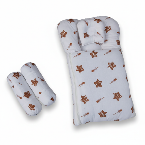 Carry Nest With Pillows white golden stars
