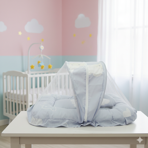 Mosquito Net sky blue clouds