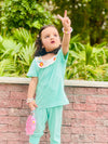 Baby dress for summer green multi flowers