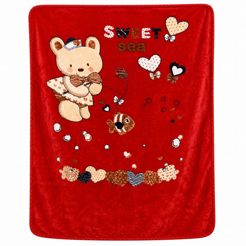 Imported Double Ply Blanket Red sweet sea