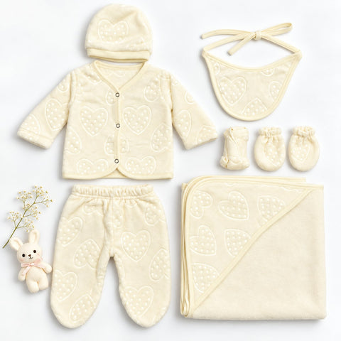 8 Pieces Winter Starter Set Hearts White