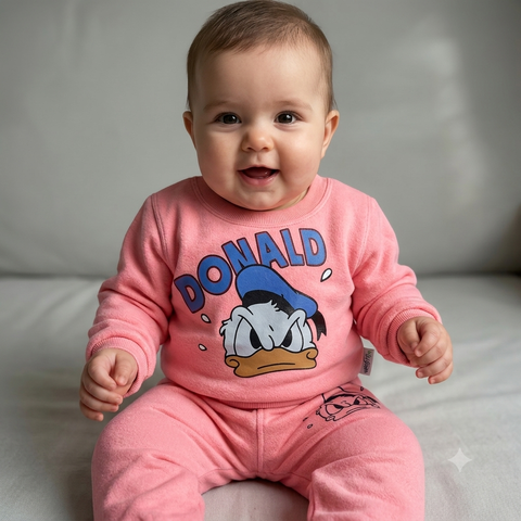 Warm Baby Track Suit Donald (3 to 12 months) pink