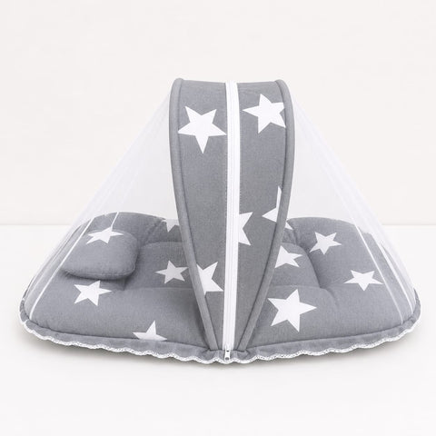 Mosquito Bed Net - Grey White Star