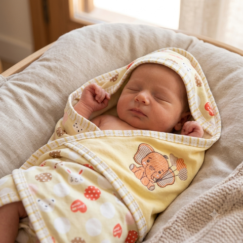 Hooded Warm Wrapping Sheet circles