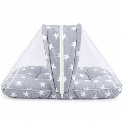 Mosquito Bed Net - grey white star