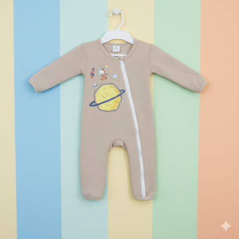 Baby Romper For Winter Brown space 8-10