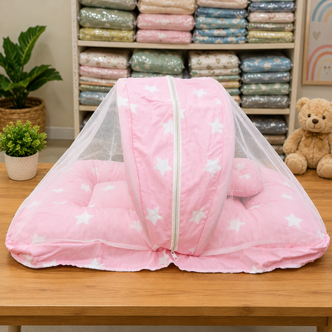 Mosquito Bed Net - Pink Star