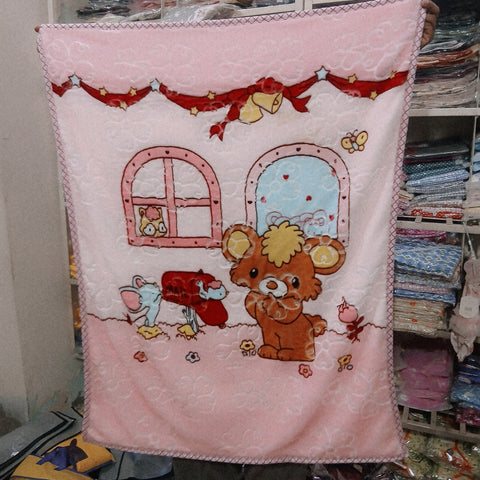 Imported Double Ply Blanket Pink Mouse