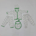 5 pieces Baby suit for winter green elephant