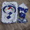 6 Pieces Rattle snuggle white blue stars