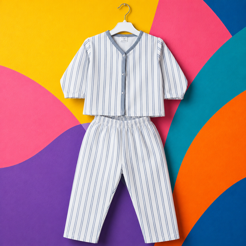 Winter Night Suit White Grey lining