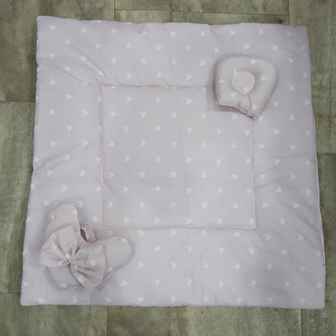 Bow Hearts Ribbon Carry Nest pink white hearts