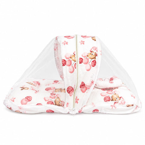 Mosquito Bed Net - white Bear & Baloon