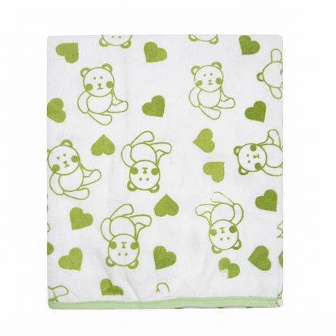Diaper Changing Sheet White Green Bear
