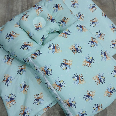 8 Pieces Baby Bedding set sea green puppy Vol-2-8