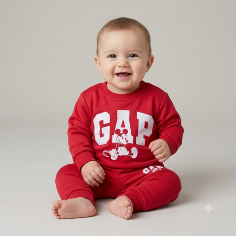 Warm Baby Track Suit Black Gap Red