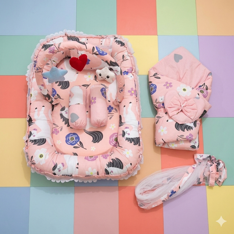 6 Pieces Rattle snuggle pink unicorn
