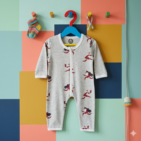 Baby Romper jersey grey santa