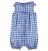 Imported baby Romper blue check flowers