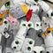 6 Pieces Rattle snuggle grey multi  cats