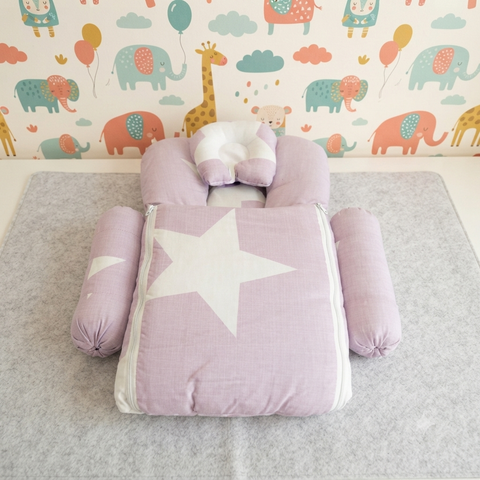 Carry Nest With Pillow purple white star