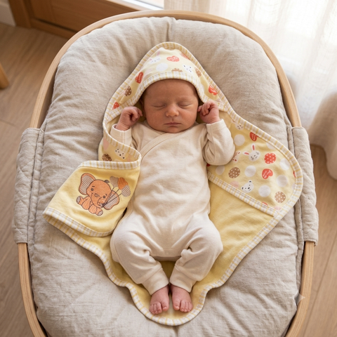 Hooded Warm Wrapping Sheet circles